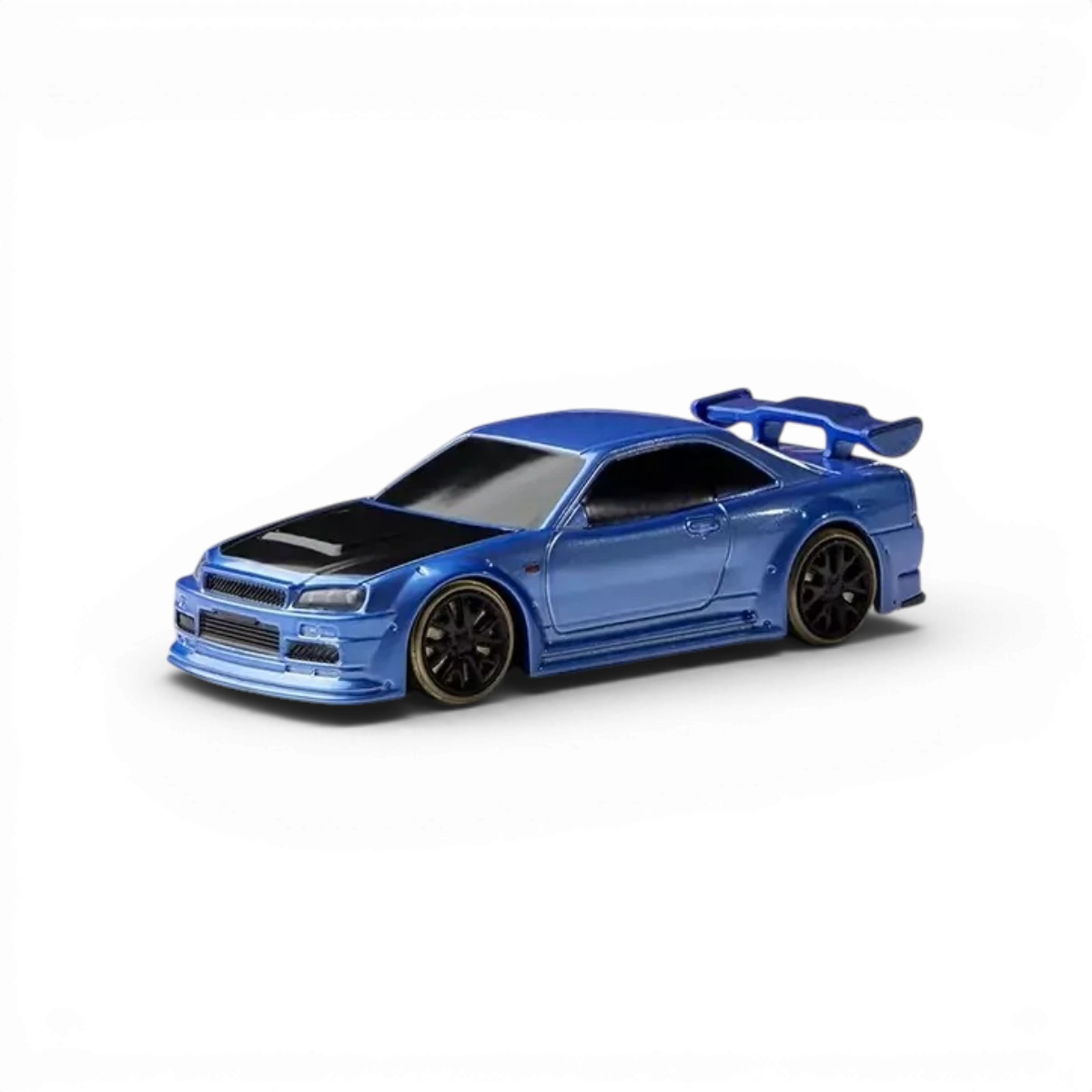 Micro drift Funtek 1/76ème bleu, modèle réduit de voiture miniature, avec détails précis et finition bleue brillante.