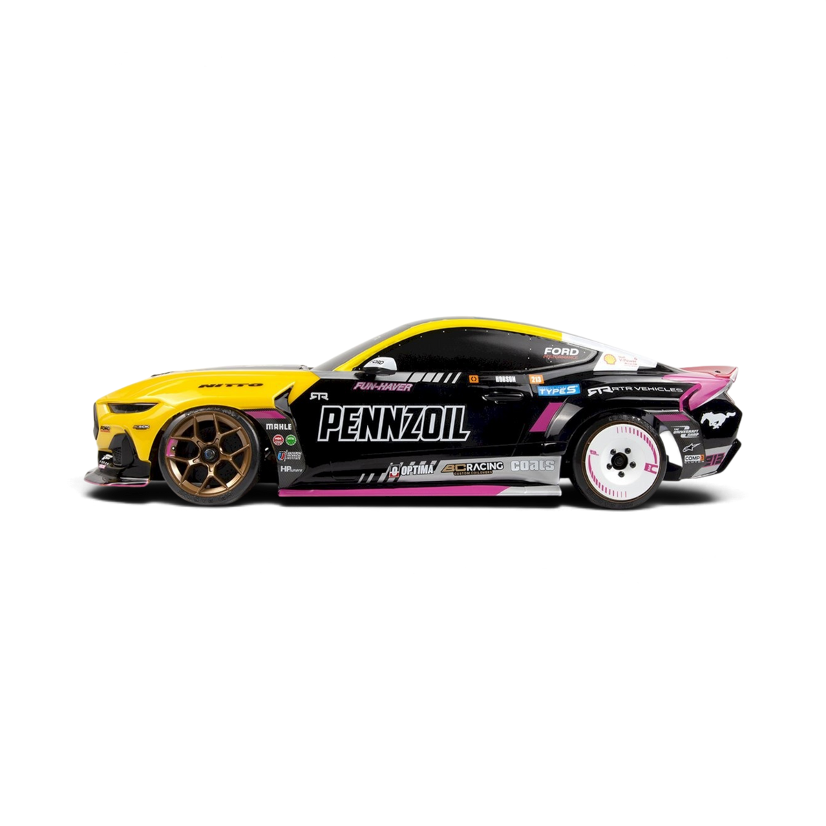 DriftParadiZ Ford Mustang GT RTR S650 Ben Hobson carrosserie gespoten in polycarbonaat voor 1/10 RC auto