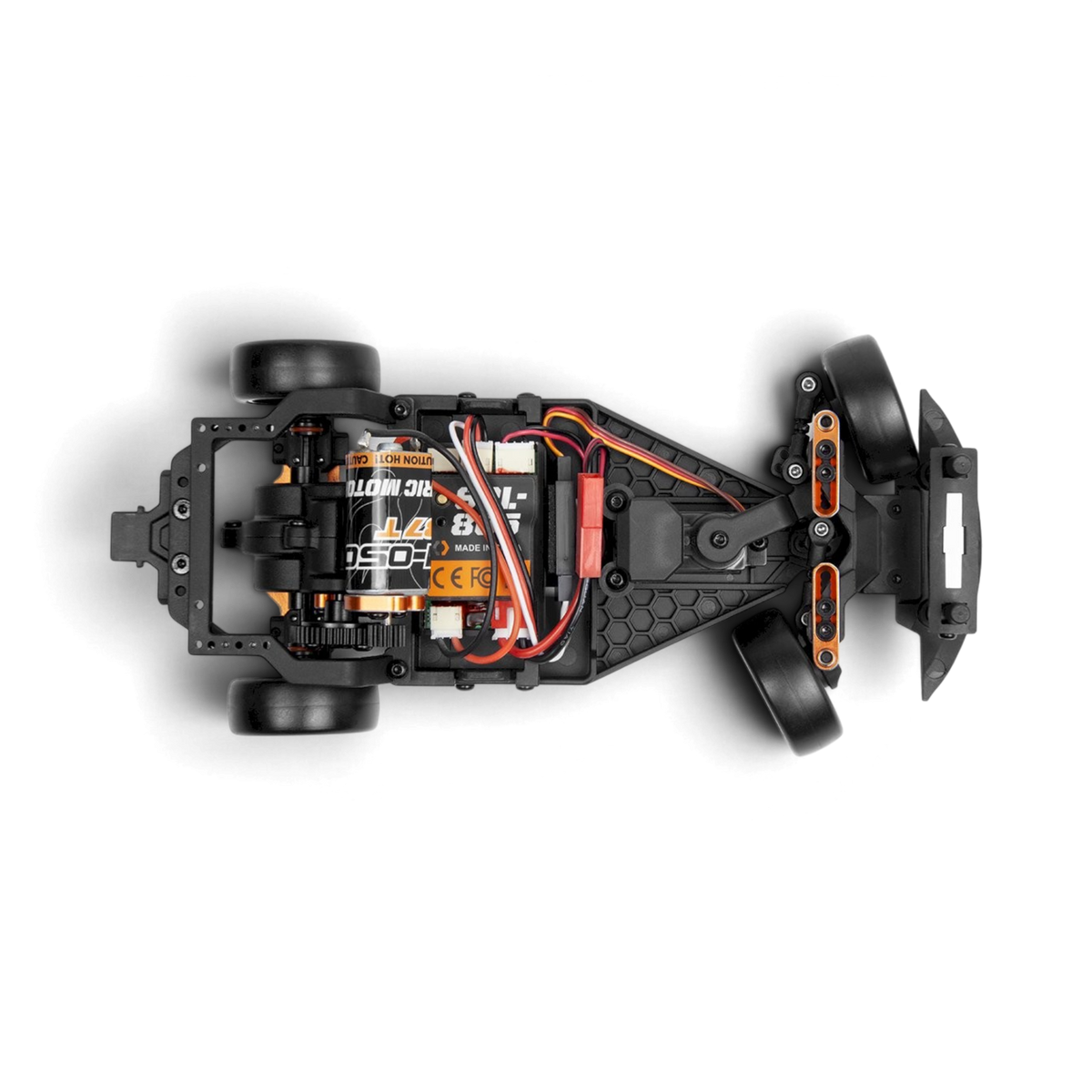 Voiture RC drift Toyota GR Supra 2024 rouge HPI Stage-D24 pour modèle RTR, vue de face avec détails de la carrosserie.