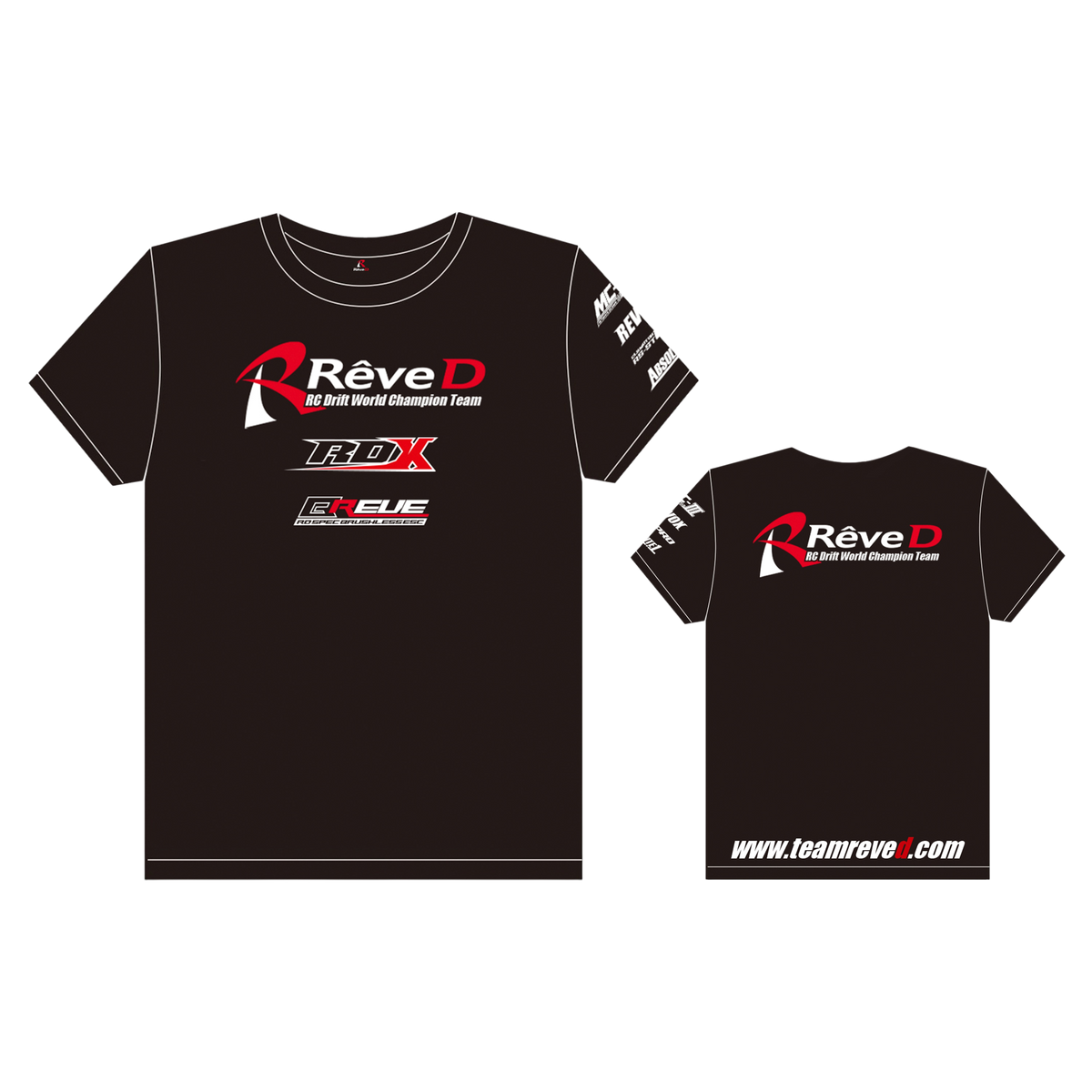 T-shirt noir DriftParadiZ Rêve D Édition 2026 avec logos officiels de l'équipe sur le devant, le dos et la manche.