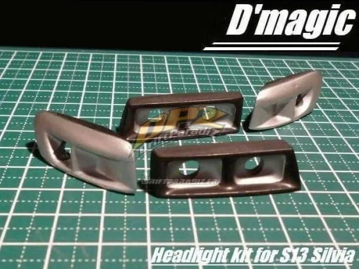 Kit d’éclairage carré pour S13 Silvia, kit de personnalisation par D-magic JP, comprenant quatre lumières pour modification de voiture.