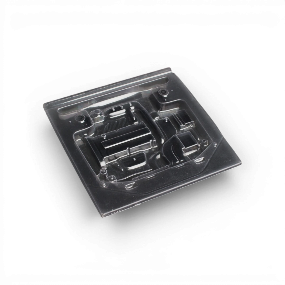Baie moteur 4G63 pour voiture RC Aplastics RC, pièce de carrosserie en plastique, détails visibles en noir.