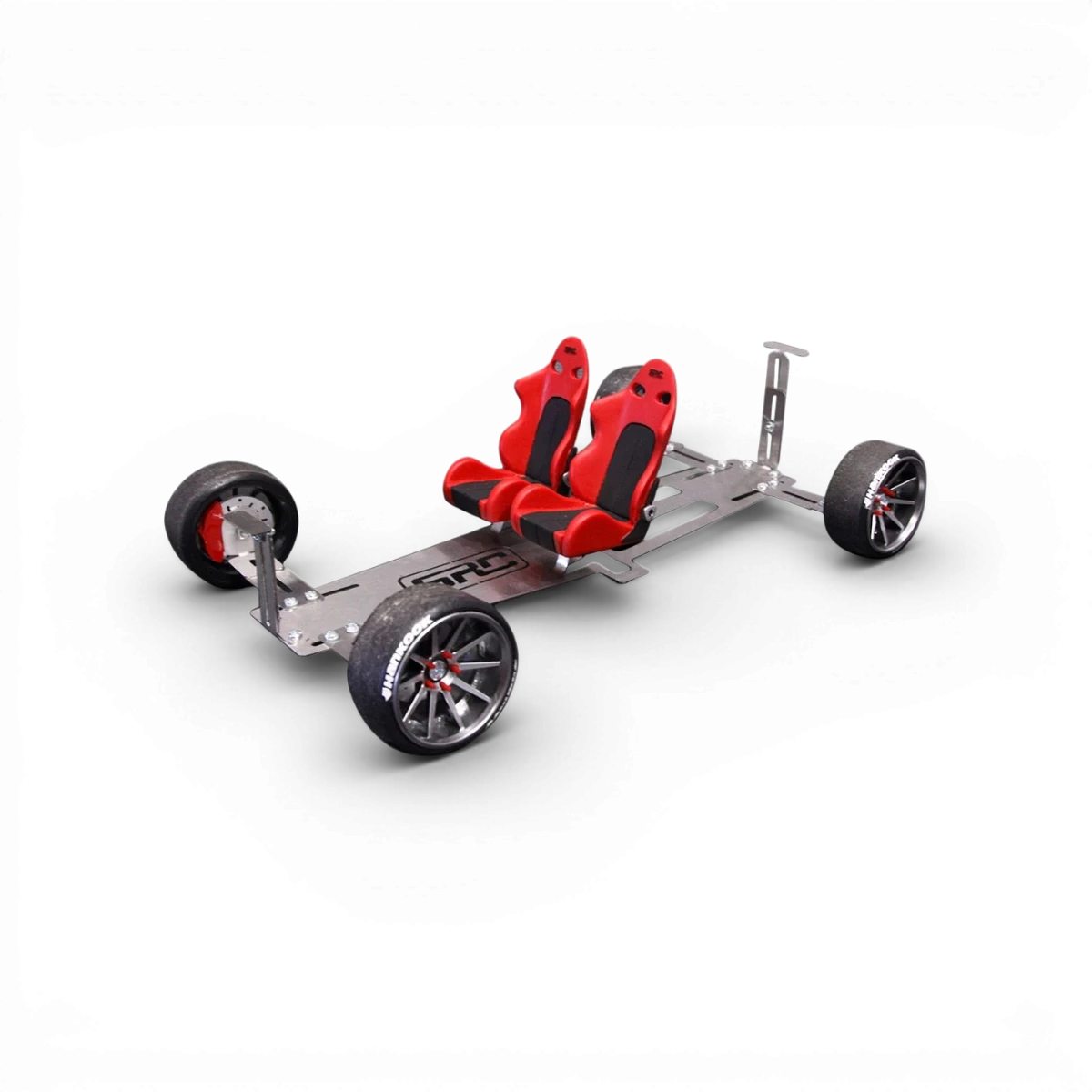 Châssis d'exposition pour RC, accessoire de la marque Src Sideways RC, visible sur un support de présentation.