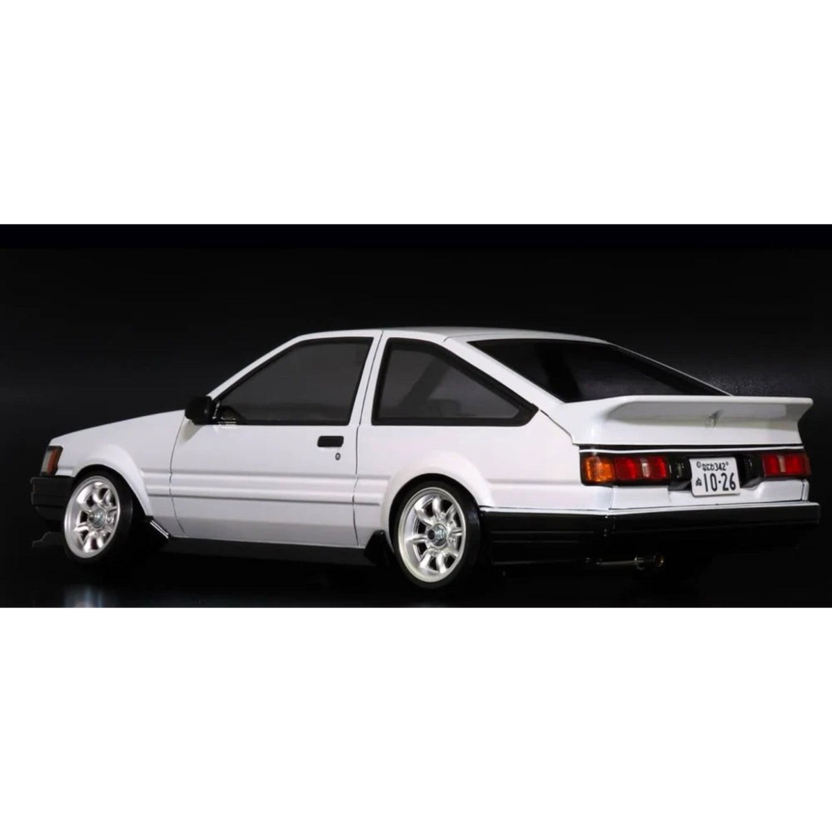 Carrosserie Toyota Levin AE86 SWB de Addiction RC Design, modèle réduit pour voiture télécommandée, vue de face avec détails colorés