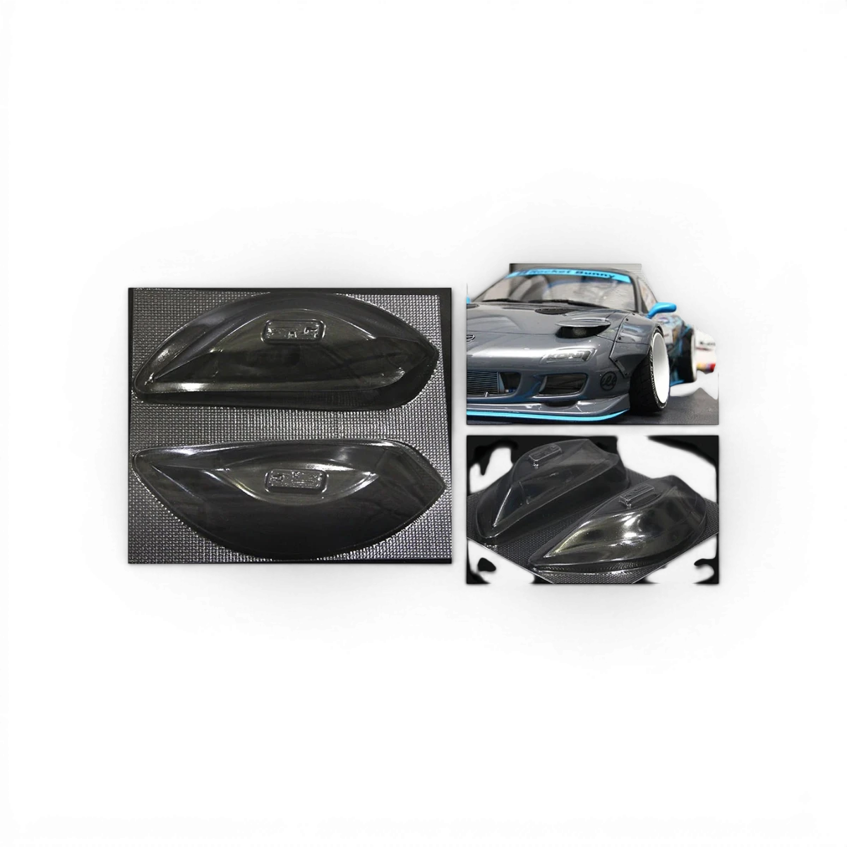 Carrosserie Fender style 12 de la marque Src Sideways RC, en plastique, avec détails réalistes pour voiture RC.
