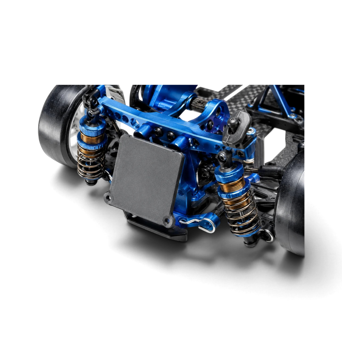 Support variateur DriftParadiZ bleu en aluminium et carbone pour châssis Yokomo YD2 series
