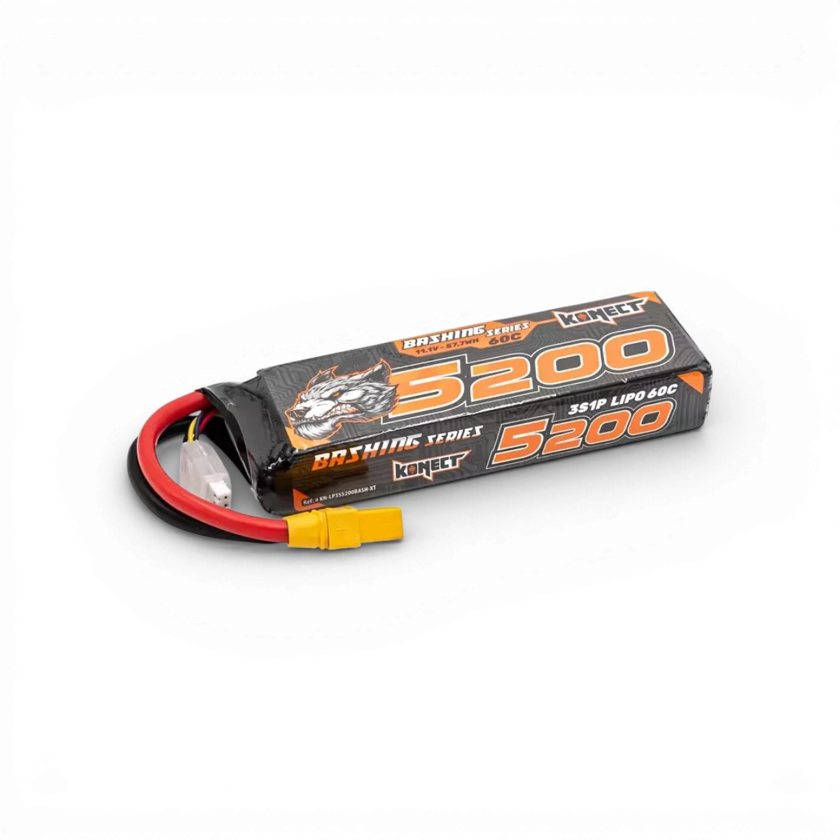 Accu LiPo 5200mAh 11.1V 60C 3S1P de marque t2m, avec connecteur XT60, pour électronique et drones.