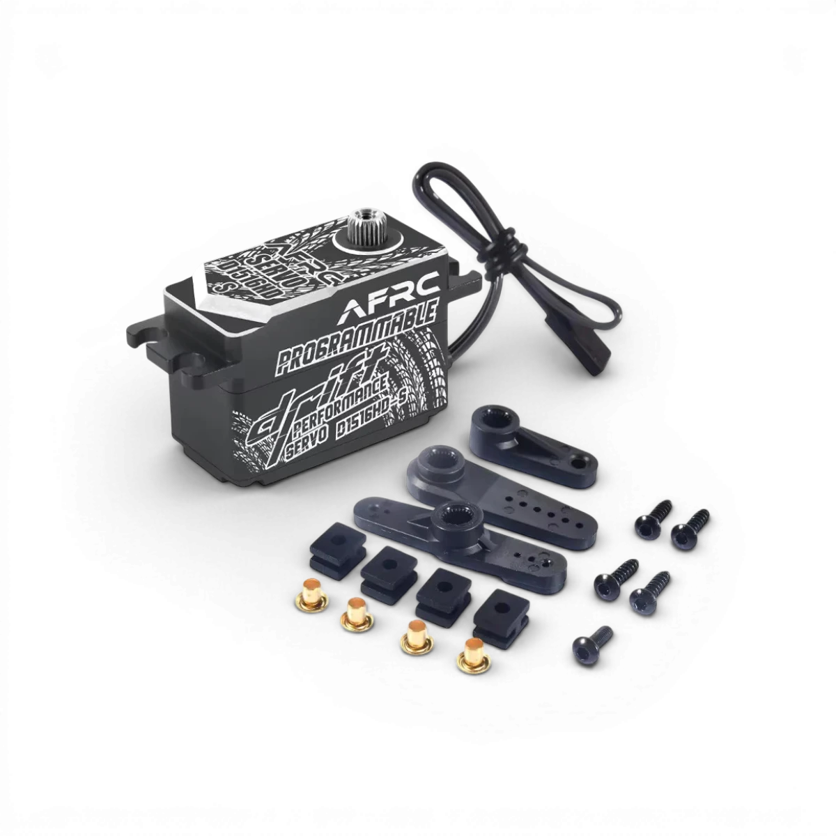 Servo de course professionnel AFRC D1516HD-S pour drift, électronique à profil bas, idéal pour voitures radiocommandées.