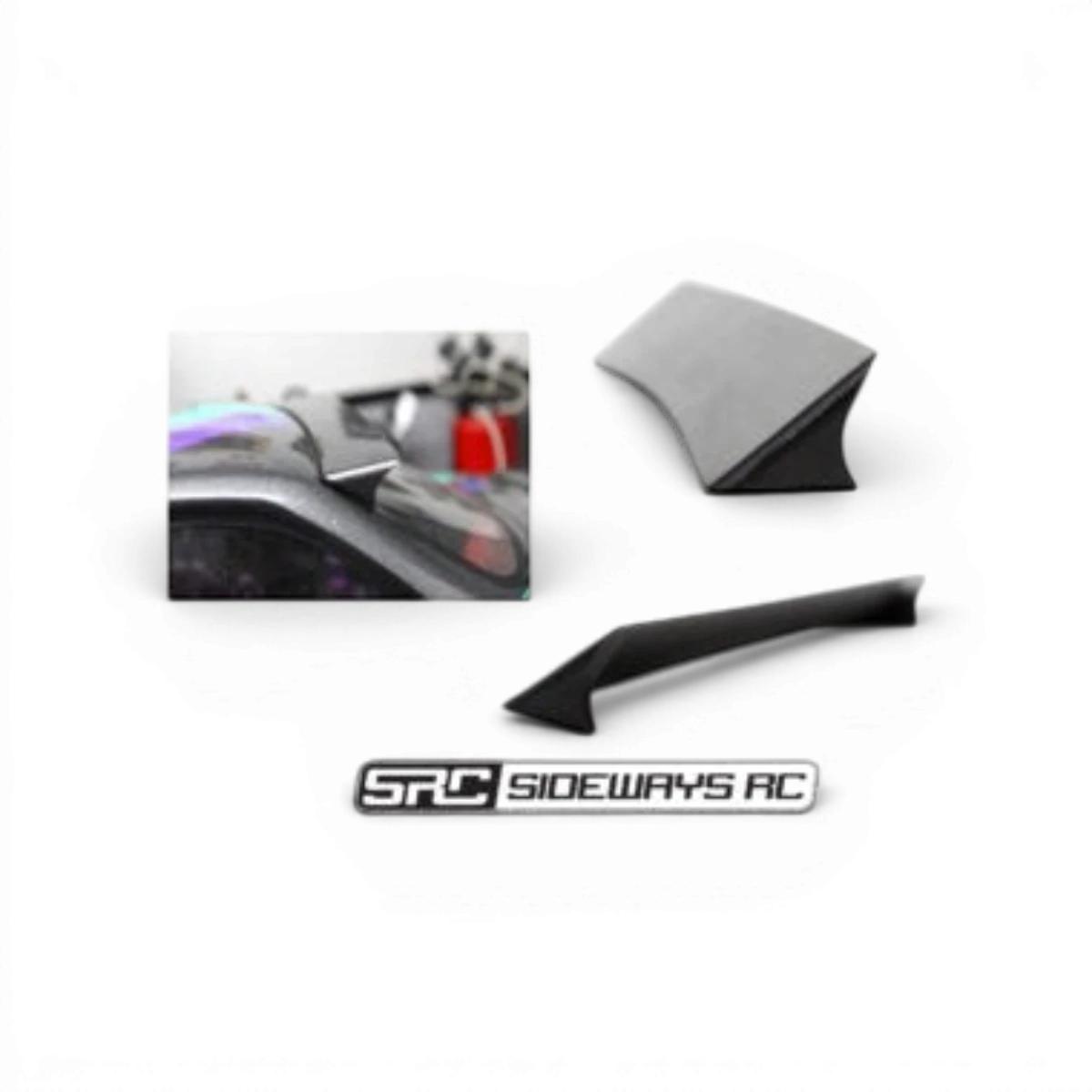 Aileron de toit arrière pour BMW M3 E36, personnalisé par Src Sideways RC, en fibre de carbone, pour modification esthétique et performance.
