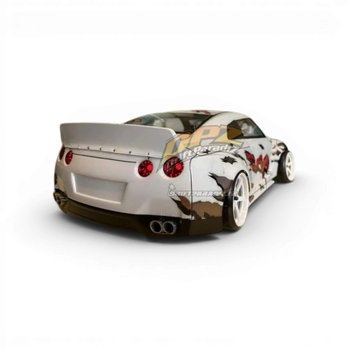 Aileron Rocket Bunny pour 180SX ou autre voiture de drift, design personnalisé par Addiction RC Design, en rouge et noir.