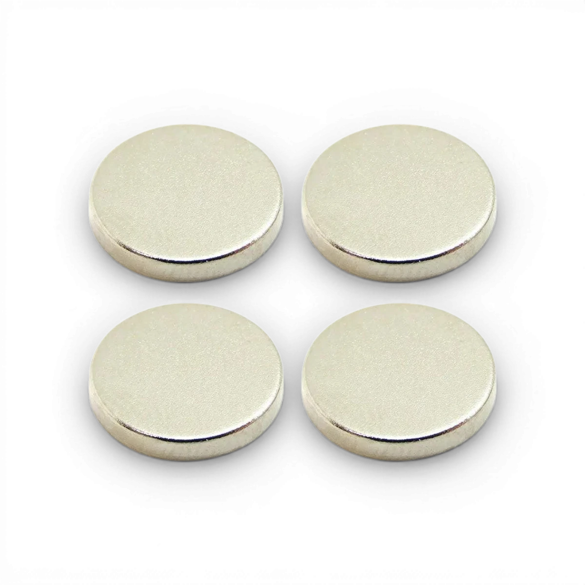 Set de 4 aimants en néodyme de 12x2 mm de la marque Wrap-UP Next, visibles dans leur emballage.
