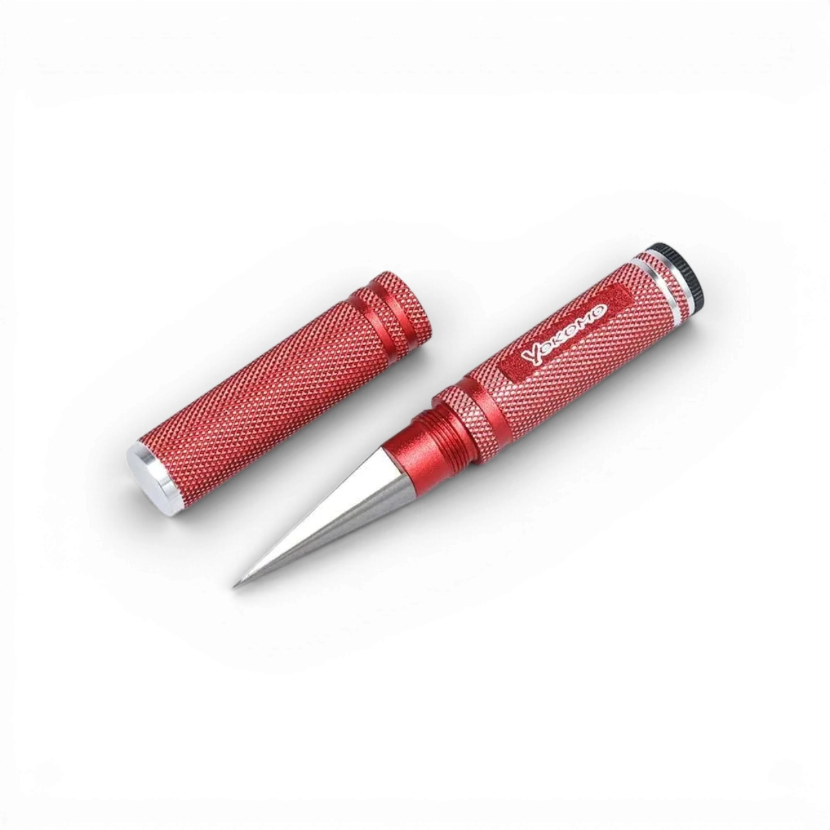 Alésoir rouge de la marque Team Yokomo, accessoire pour ajuster ou réparer des composants de modélisme ou drift.