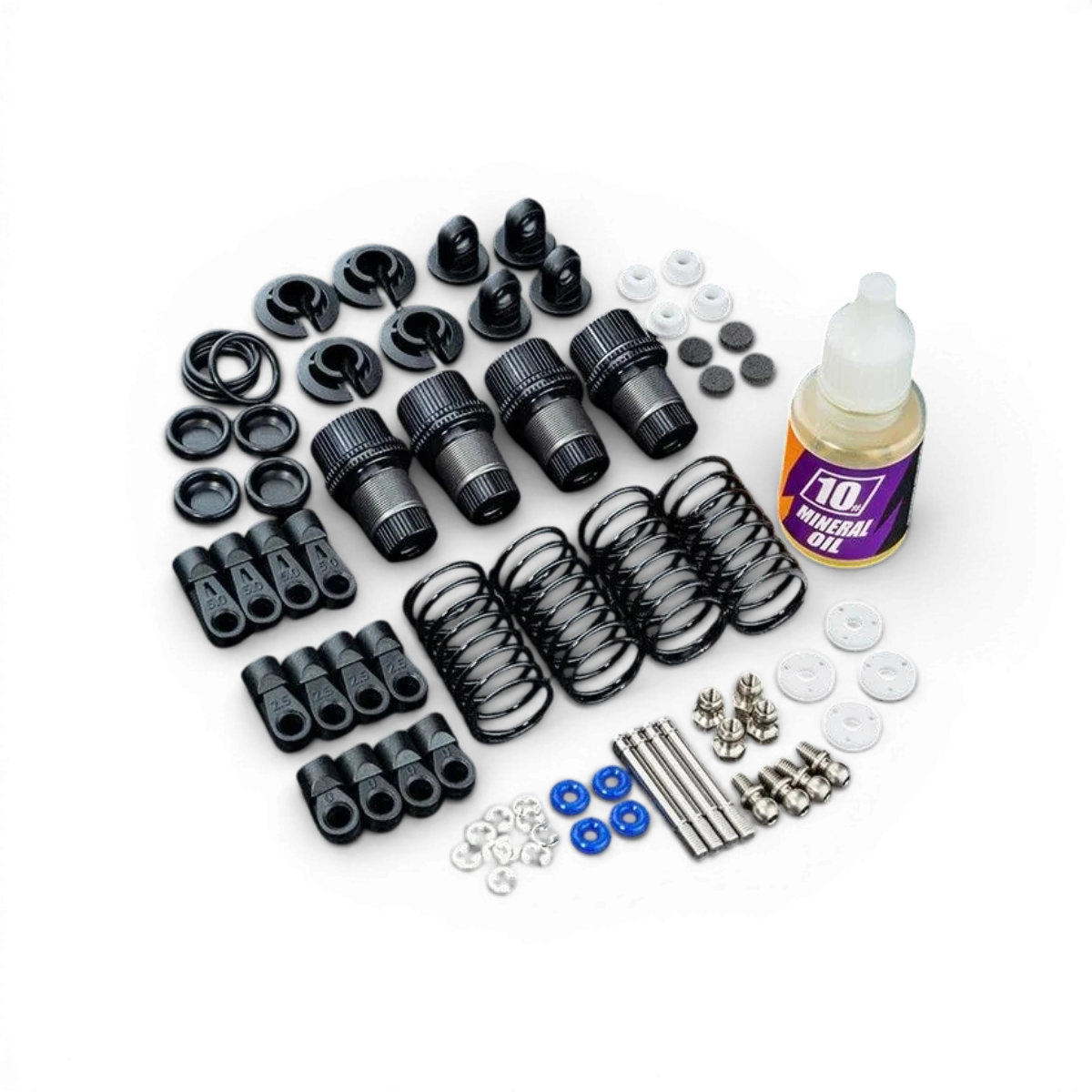 Amortisseurs en aluminium réglables TR56 noirs de Max Speed Technology, pièce détachée pour voitures de modélisme.