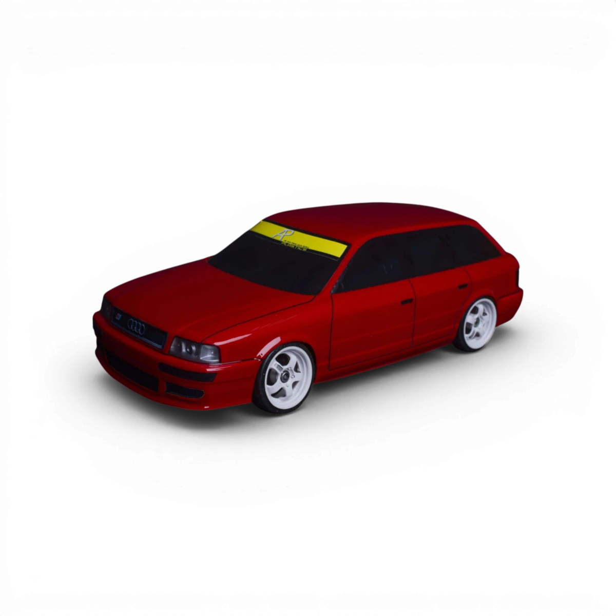 Carrosserie Audi RS2 en plastique pour modèle RC Aplastics RS2, détaillée et réaliste pour voitures télécommandées.