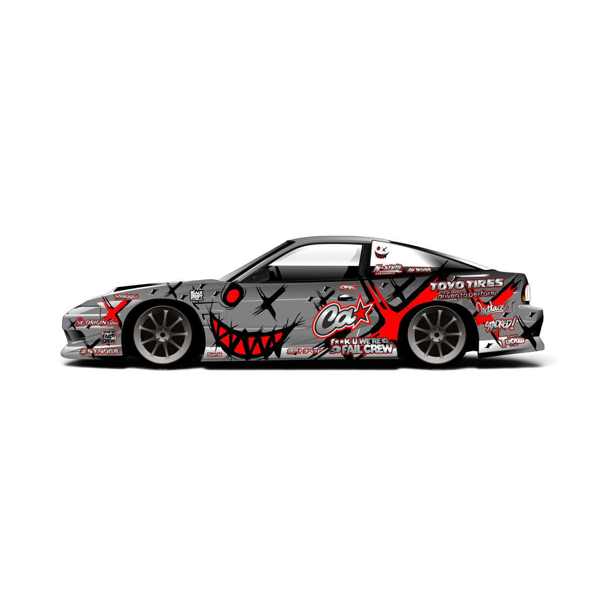 Autocollant de décoration complète CA Wild de Black Drift Stickers, design noir pour personnalisation de véhicules.