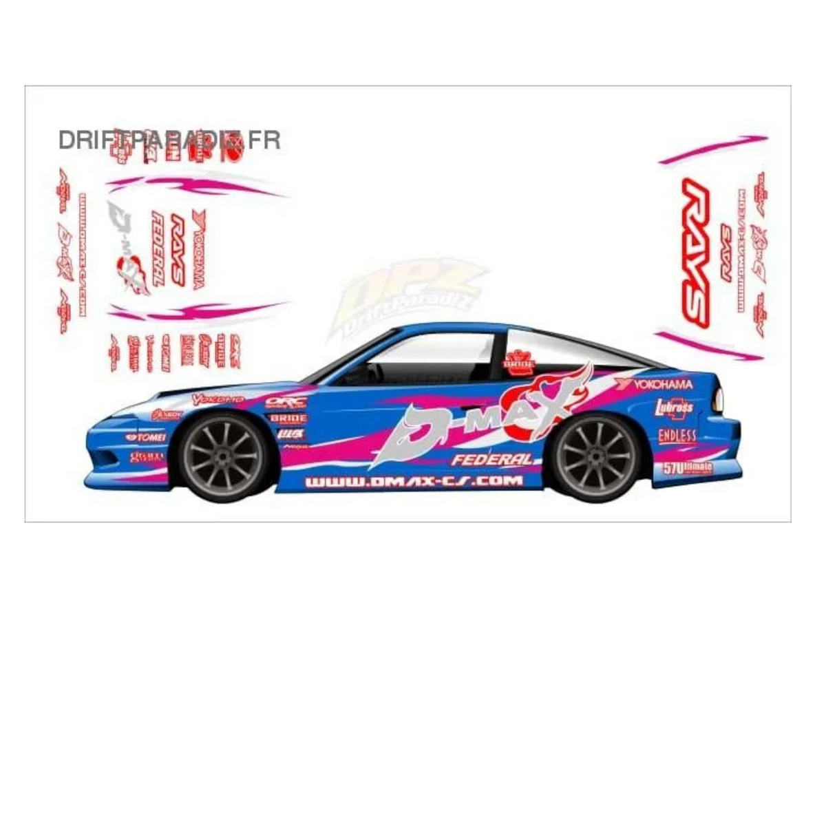 Autocollant de décoration complète pour Dmax, noir, par Black Drift Stickers, avec motifs de drift pour personnaliser le véhicule.