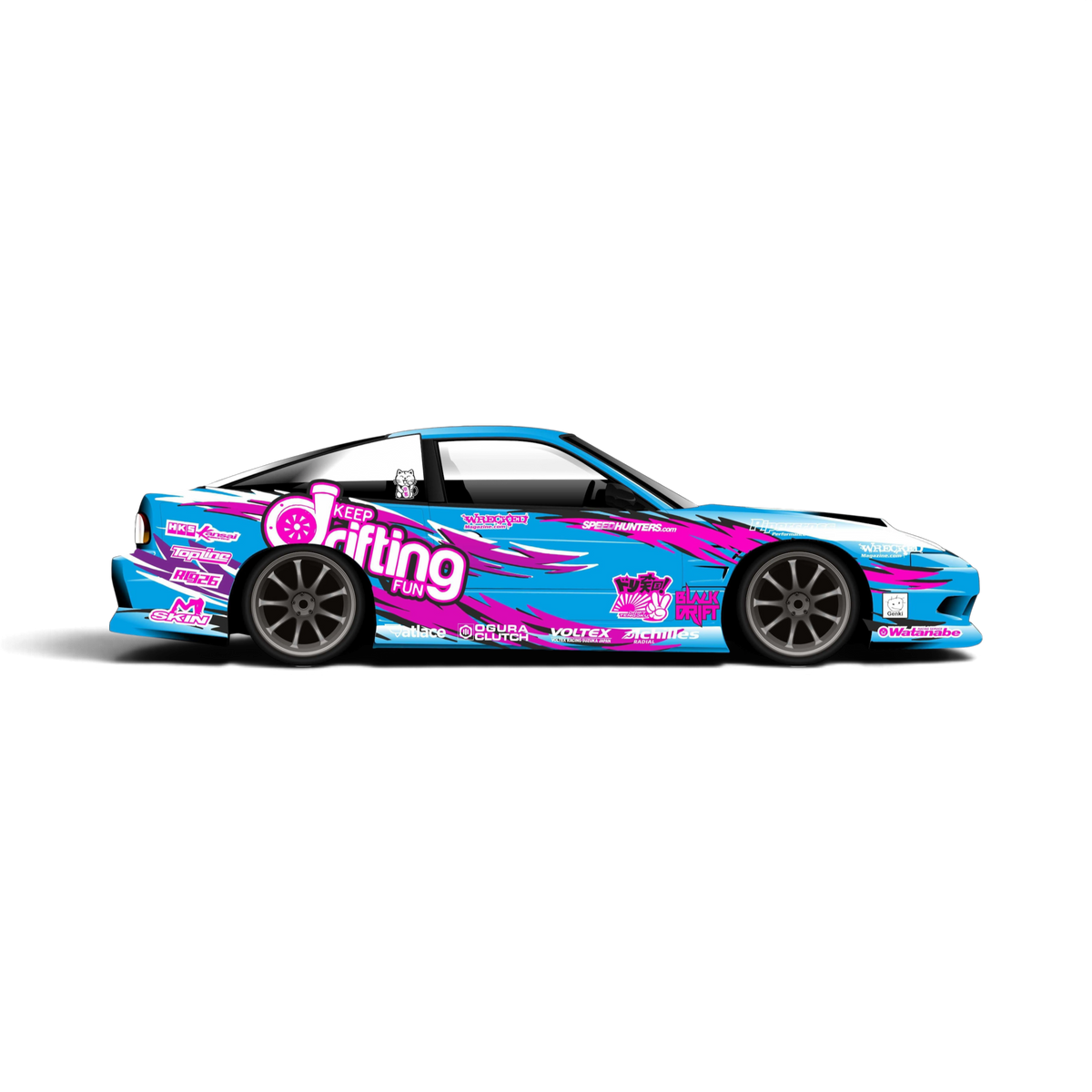 Autocollant de décoration complète BlackDrift avec motif drifting noir pour personnaliser votre véhicule.