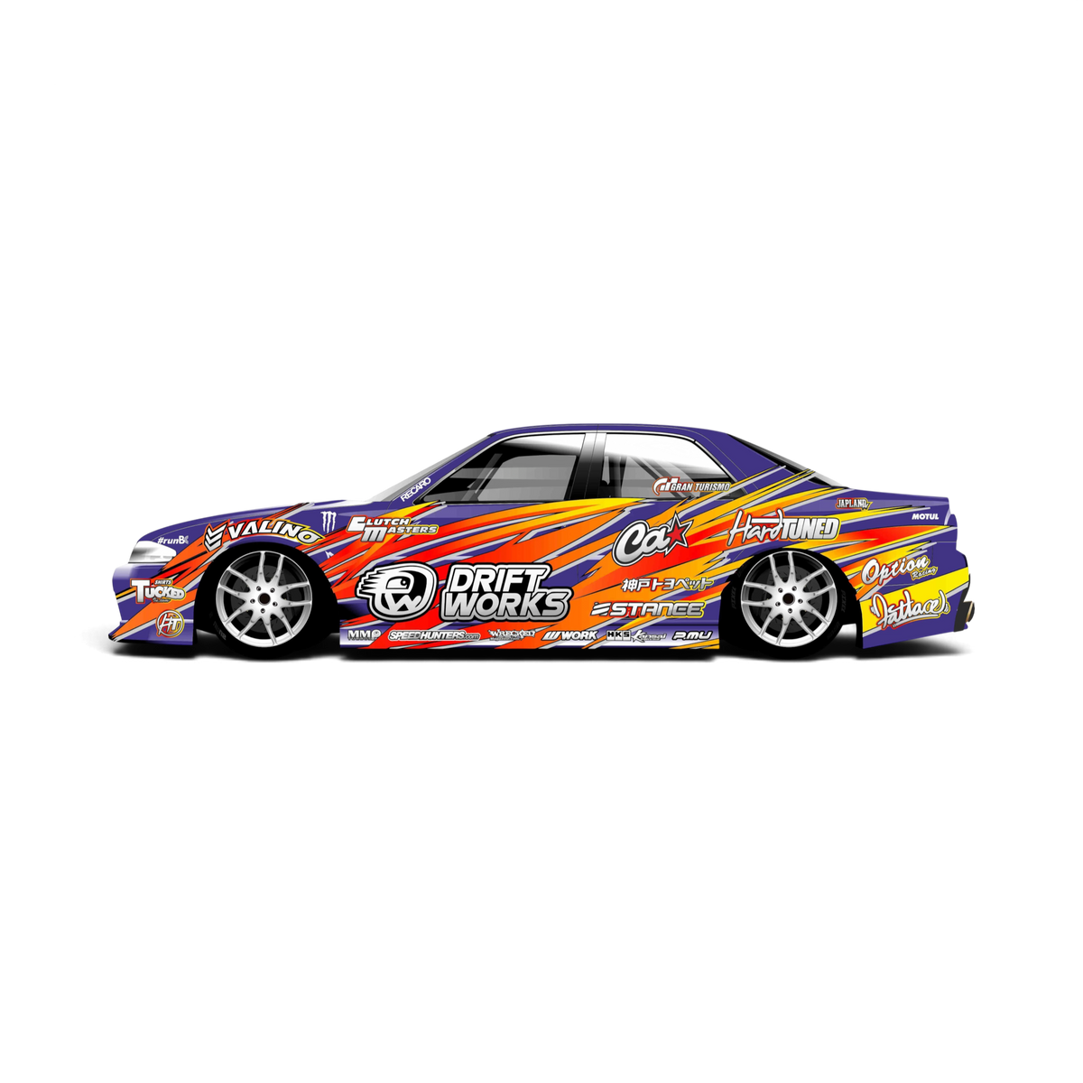Autocollant décoration complète Black Drift Stickers pour voiture, motif drift en noir, design robuste et stylé.