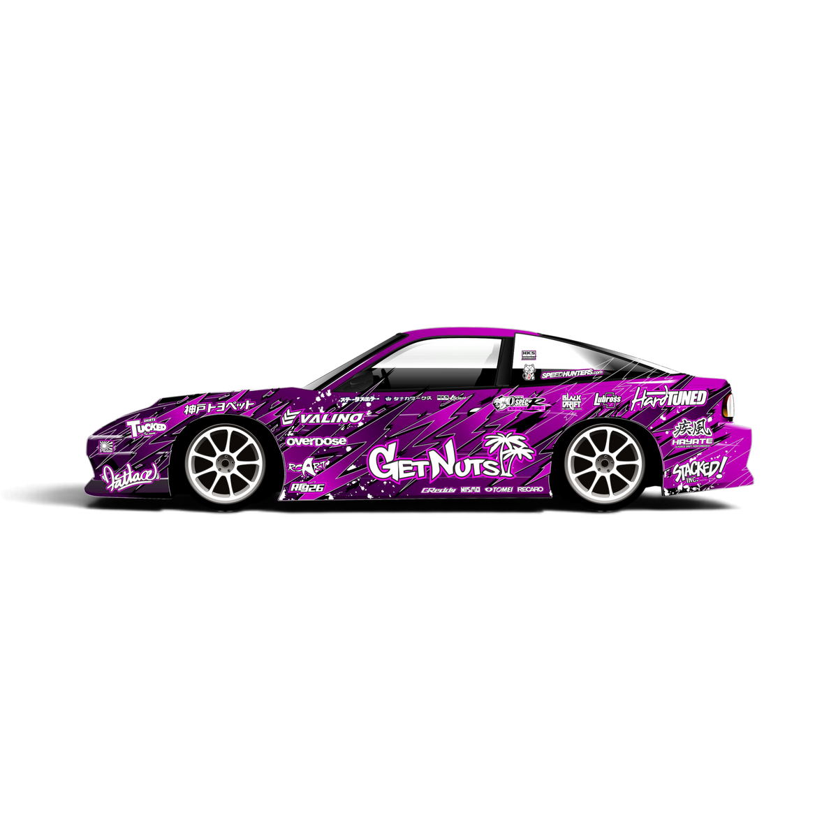 Autocollant de décoration complète Getnuts 3 de Black Drift Stickers, design noir pour personnaliser véhicule ou accessoires.