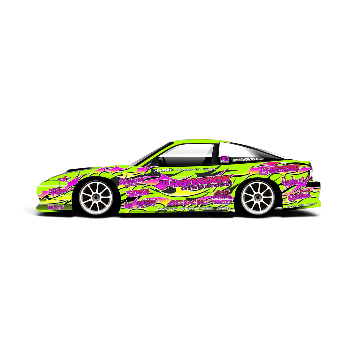 Autocollant de décoration complète Hankook par Black Drift Stickers, design noir avec logo Hankook pour personnalisation de véhicule