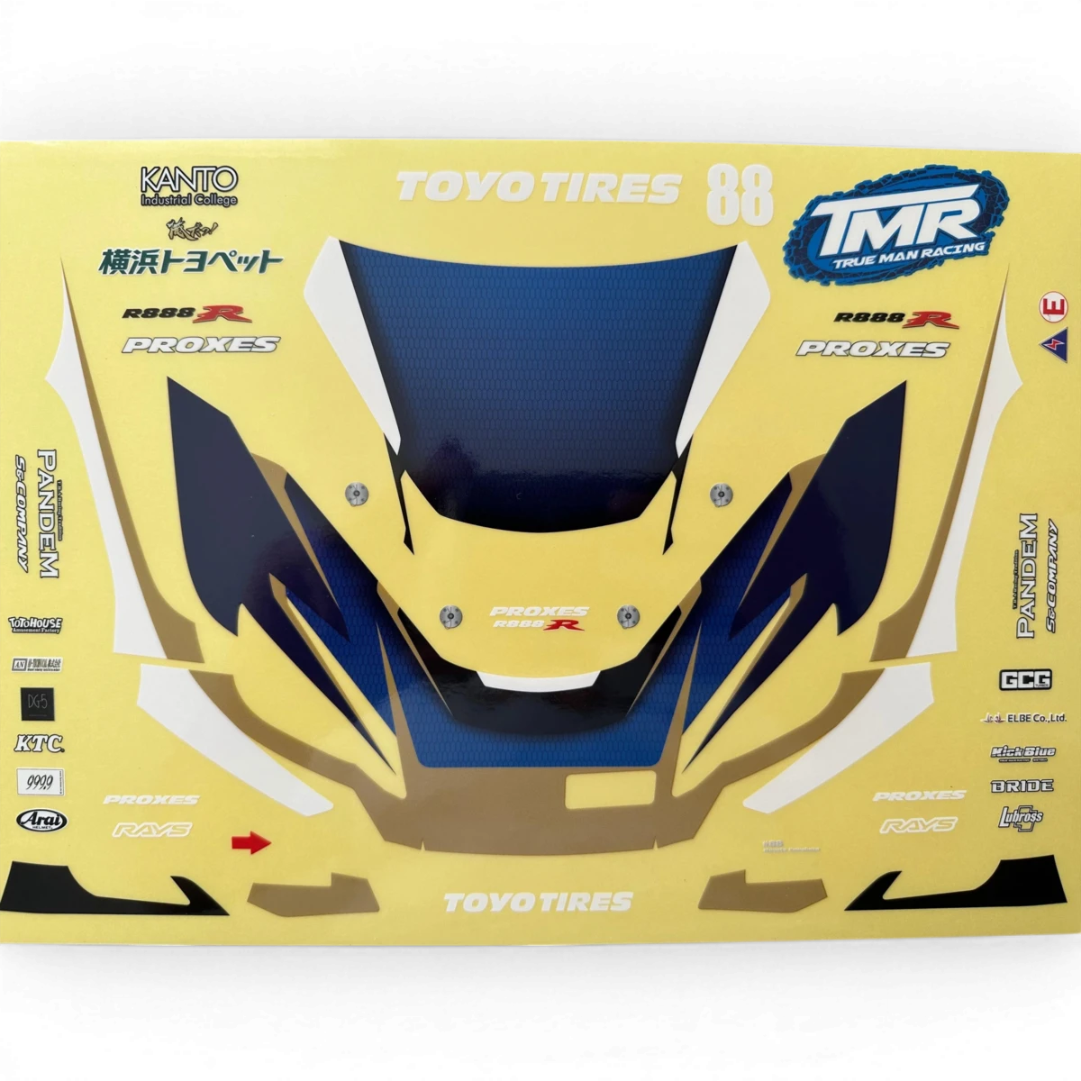 Autocollants de décoration complète KAWABATA D1GP 2022 pour carrosserie, marque Addiction RC Design, design coloré et détaillé.