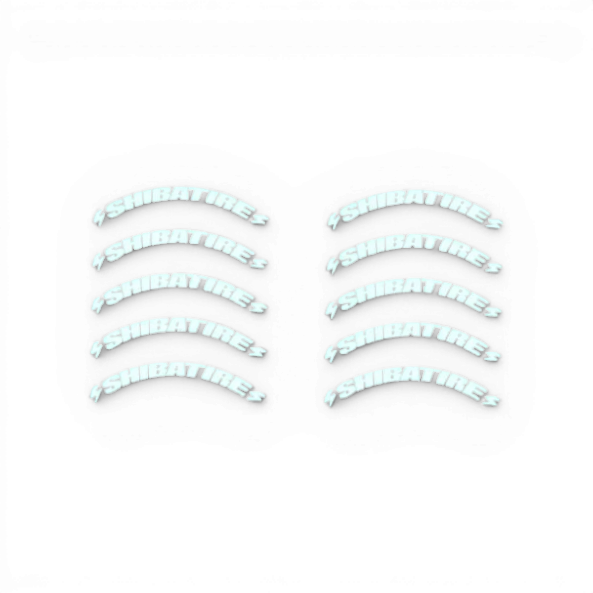 Autocollants pour pneus SHIBATA, design personnalisable pour voitures de drift, avec logo SHIBATA visible sur le pneu.
