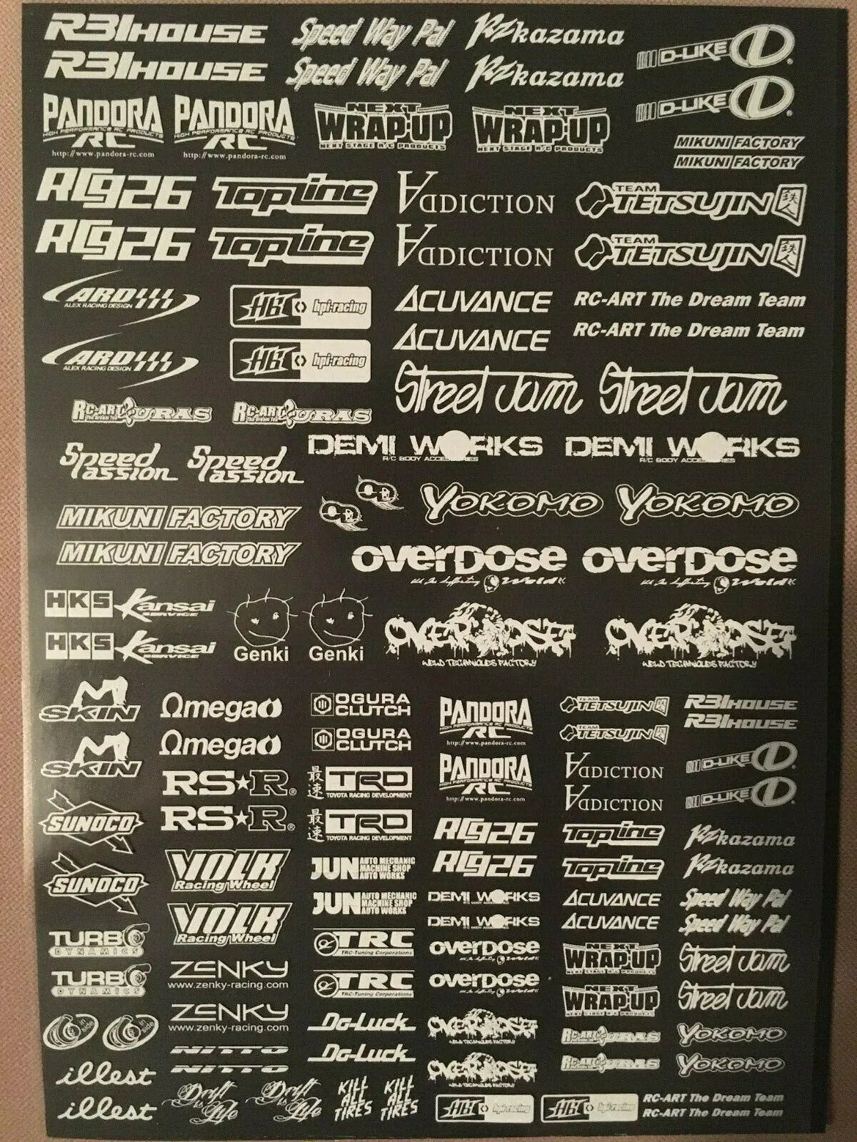 Autocollants sponsors noirs de la marque Black Drift, stickers pour voitures de drift avec design sponsor 37.