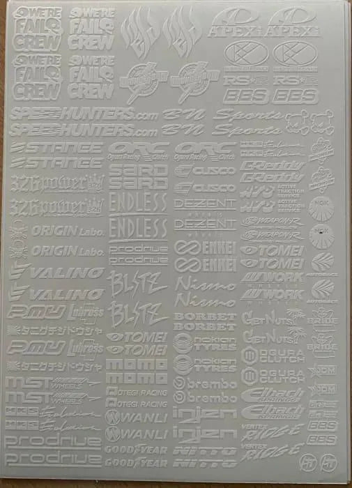 Autocollants sponsors Black Drift Stickers, lot de 48 stickers noirs pour personnaliser véhicules ou accessoires.