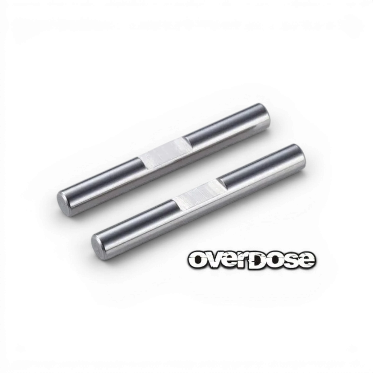 Deux axes de 2,6x22mm de la marque Overdose, pièce détachée pour vélo ou moto, visibles en image.