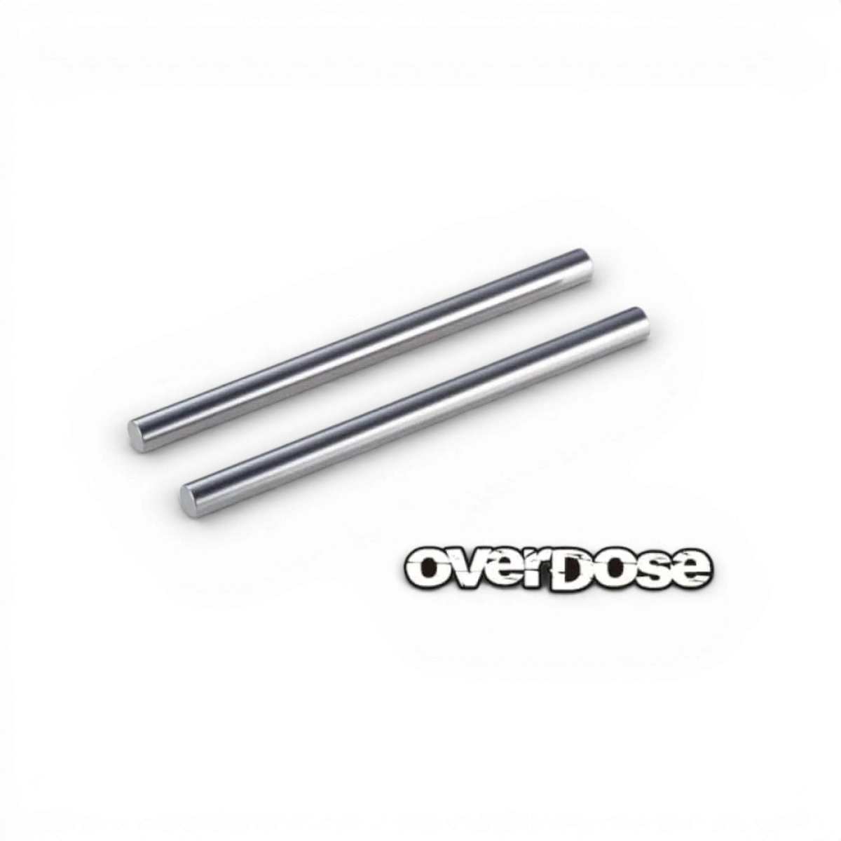 Deux axes de 3x46 mm de la marque Overdose, pièces détachées pour modélisme ou drone, image montrant les axes en détail.
