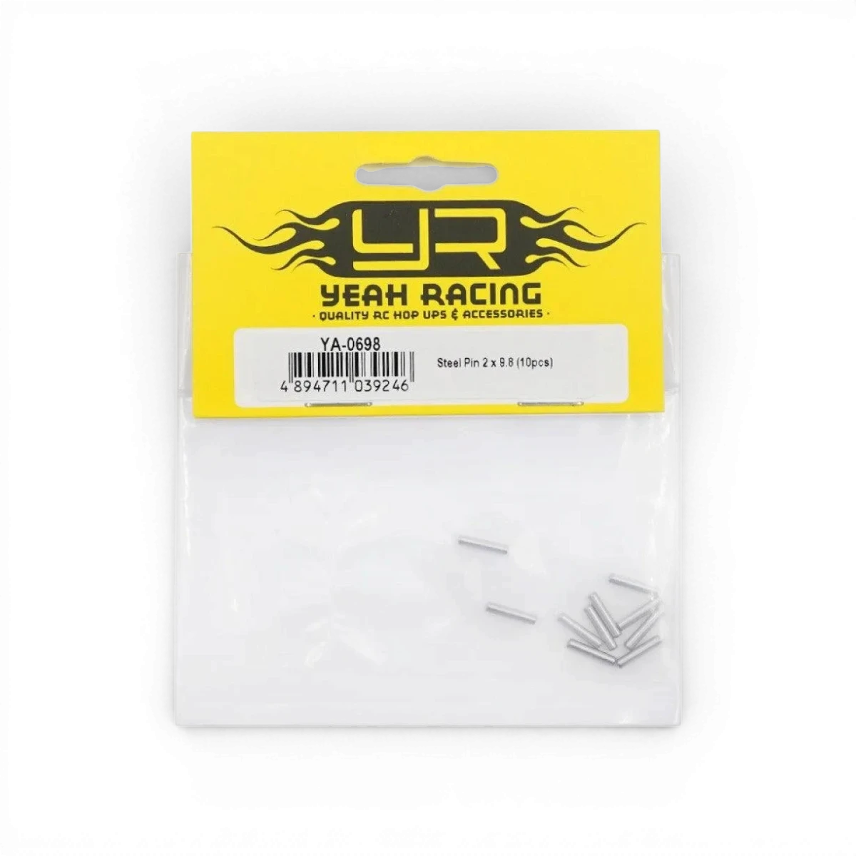 Axes hexagonaux 2x9,8mm de la marque Yeah Racing, pièces détachées pour modélisme ou radiocommande, image claire.