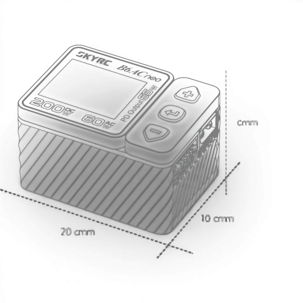 Chargeur électronique SkyRc B6AC neo AC 200W ultra compact, conçu pour charger rapidement des batteries RC.