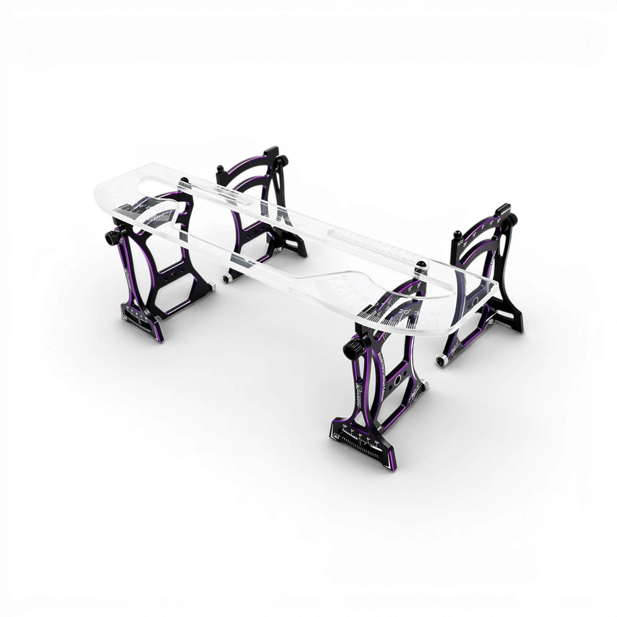 Banc de réglage MOMENTUM en aluminium 7075 CNC de Yeah Racing, avec finition précise et design robuste.