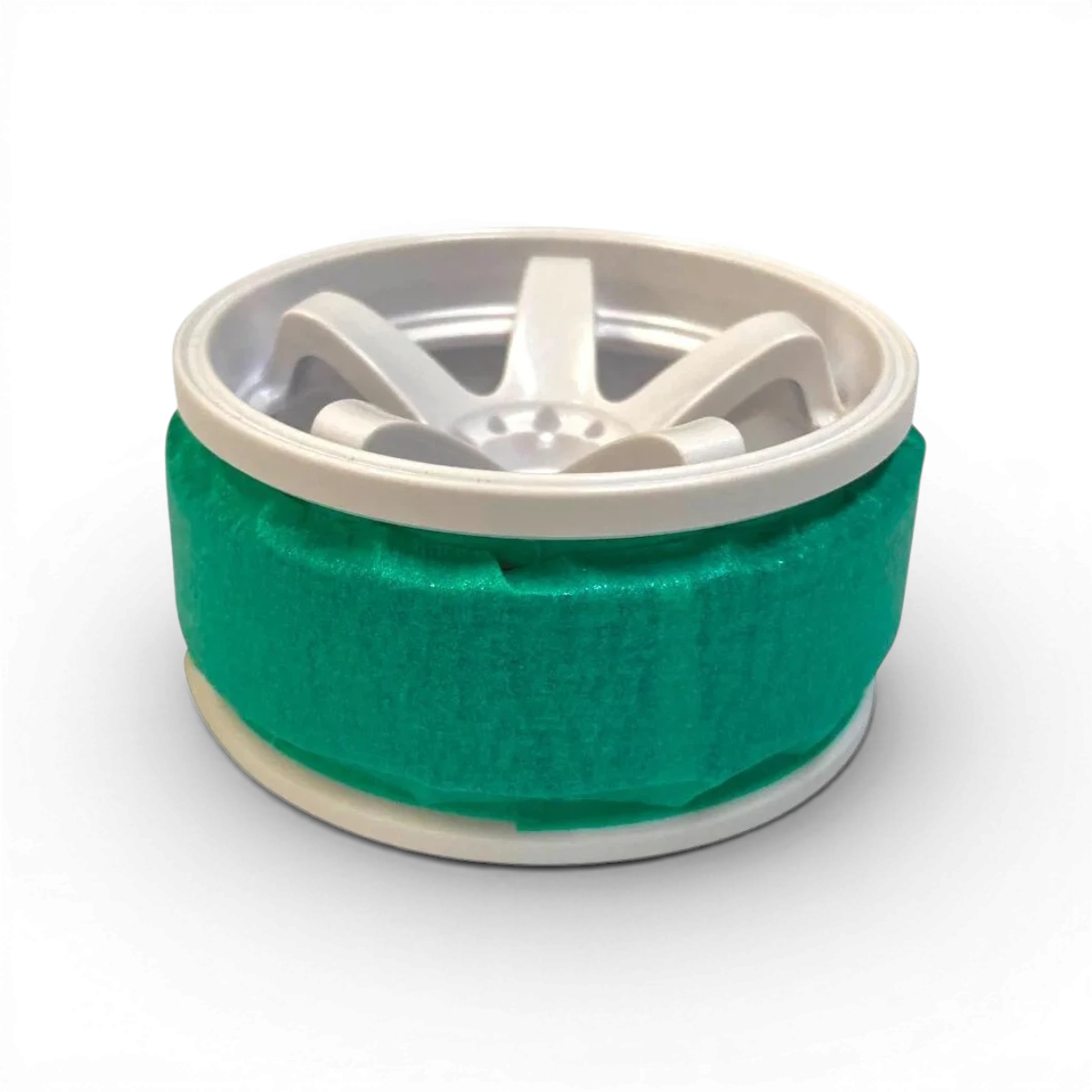 Bande de soutien Topline pour fixation de pneus standard 21mm sur roues, image montrant la bande en position sur un pneu.
