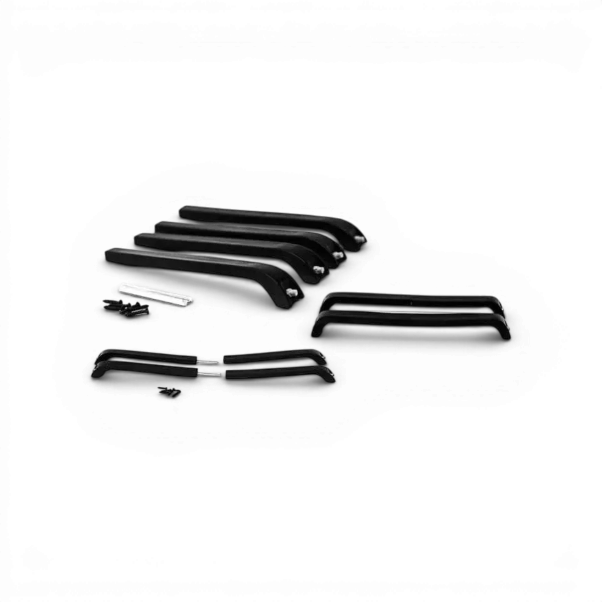 Barres de toit 1/10 de la marque Src Sideways RC, modifications pour voiture RC, visibles en noir avec fixation.