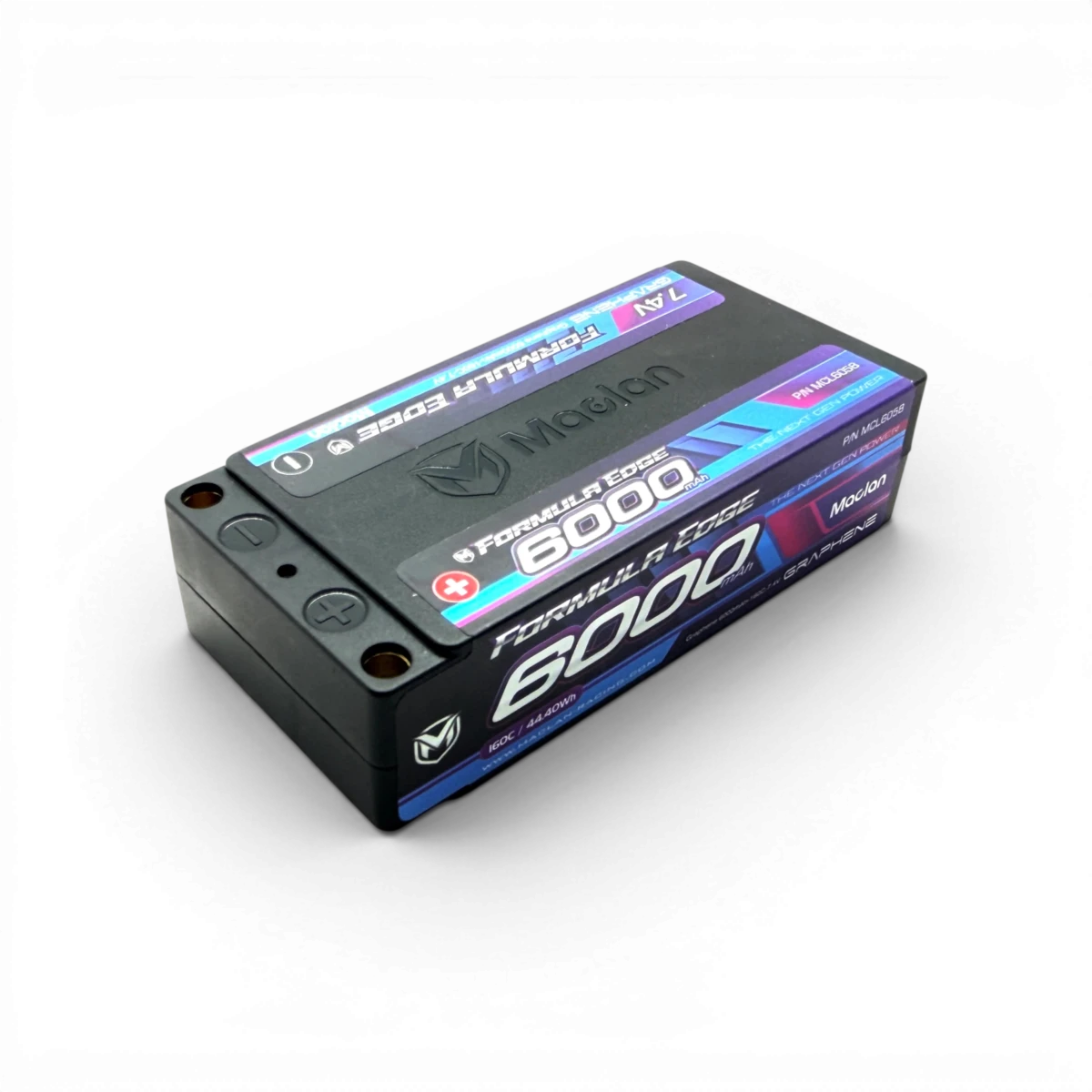 Batterie Lipo Maclan Formula Edge 160C 7.4V Shorty 6000mAh pour électronique, haute performance et capacité.