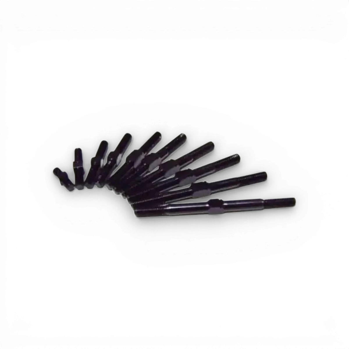 Biellettes duralium renforcées 32mm noires pour pièces détachées, fabriquées par Topline, visibles en gros plan.