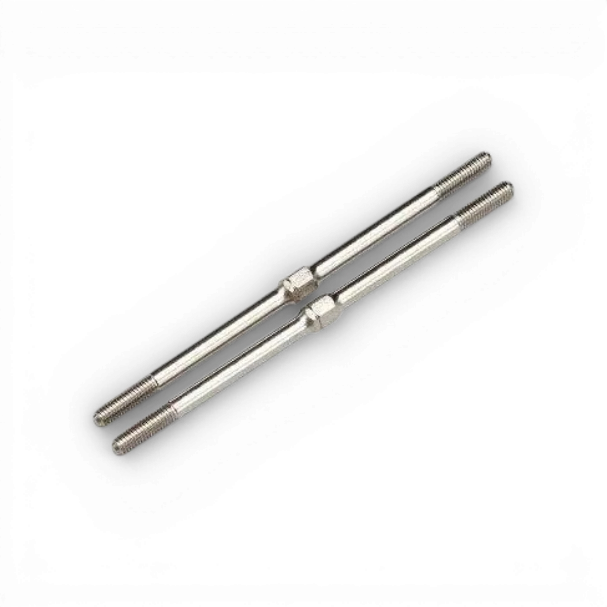 Biellettes universelles 75mm en acier renforcé pour pièces détachées Team Yokomo, visibles avec fixation solide.