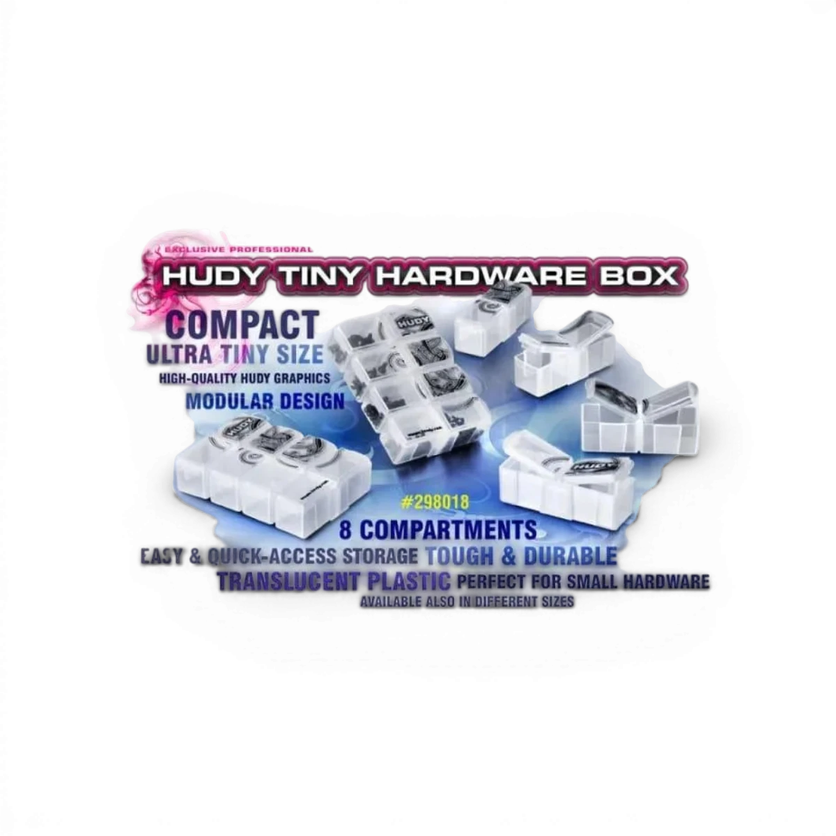 Boite de rangement 8 compart. - Petite - HUDY - DriftParadiZ