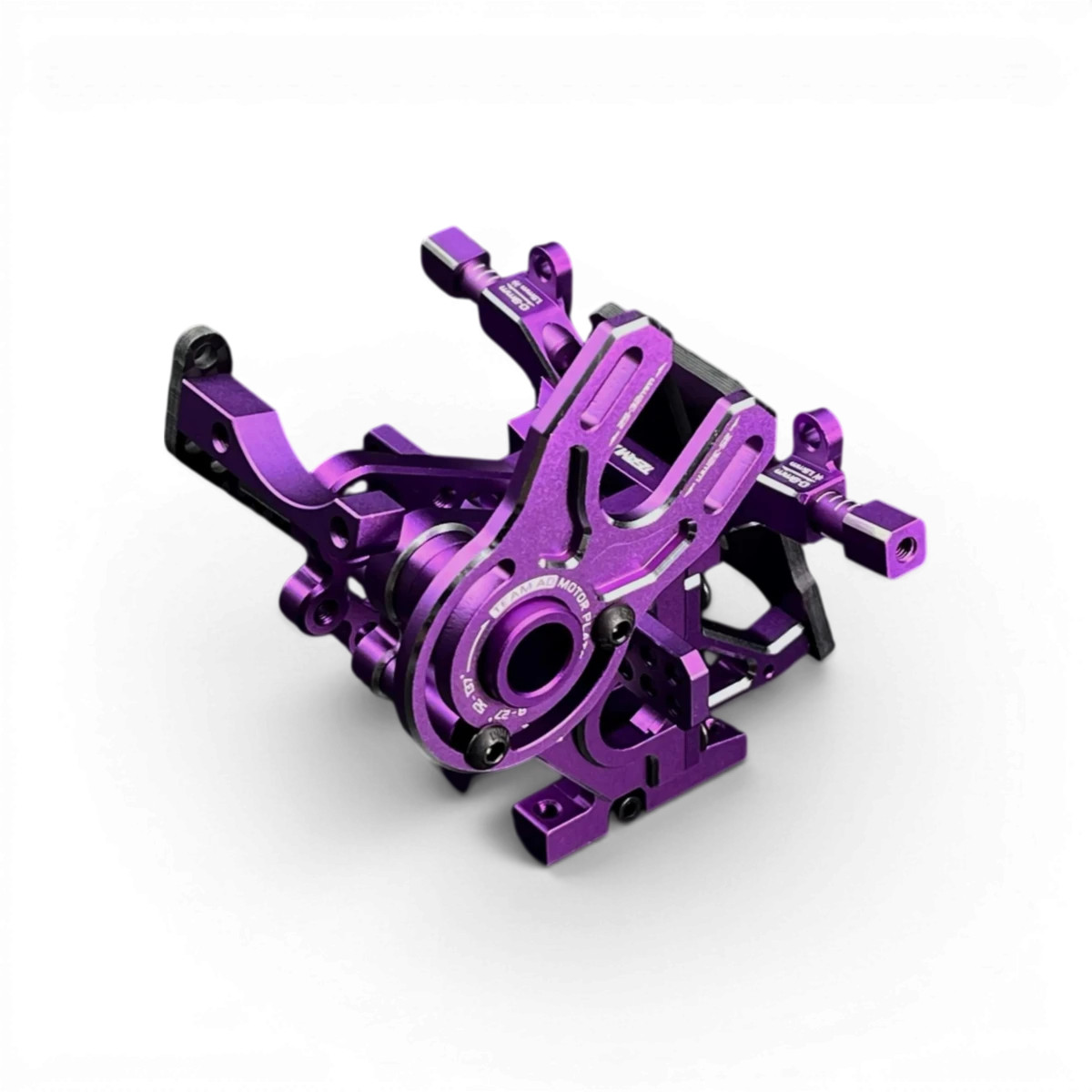 Boîte de transmission en aluminium pour RDX, fabriquée par TEAM AD, visible avec composants métalliques robustes pour drift.