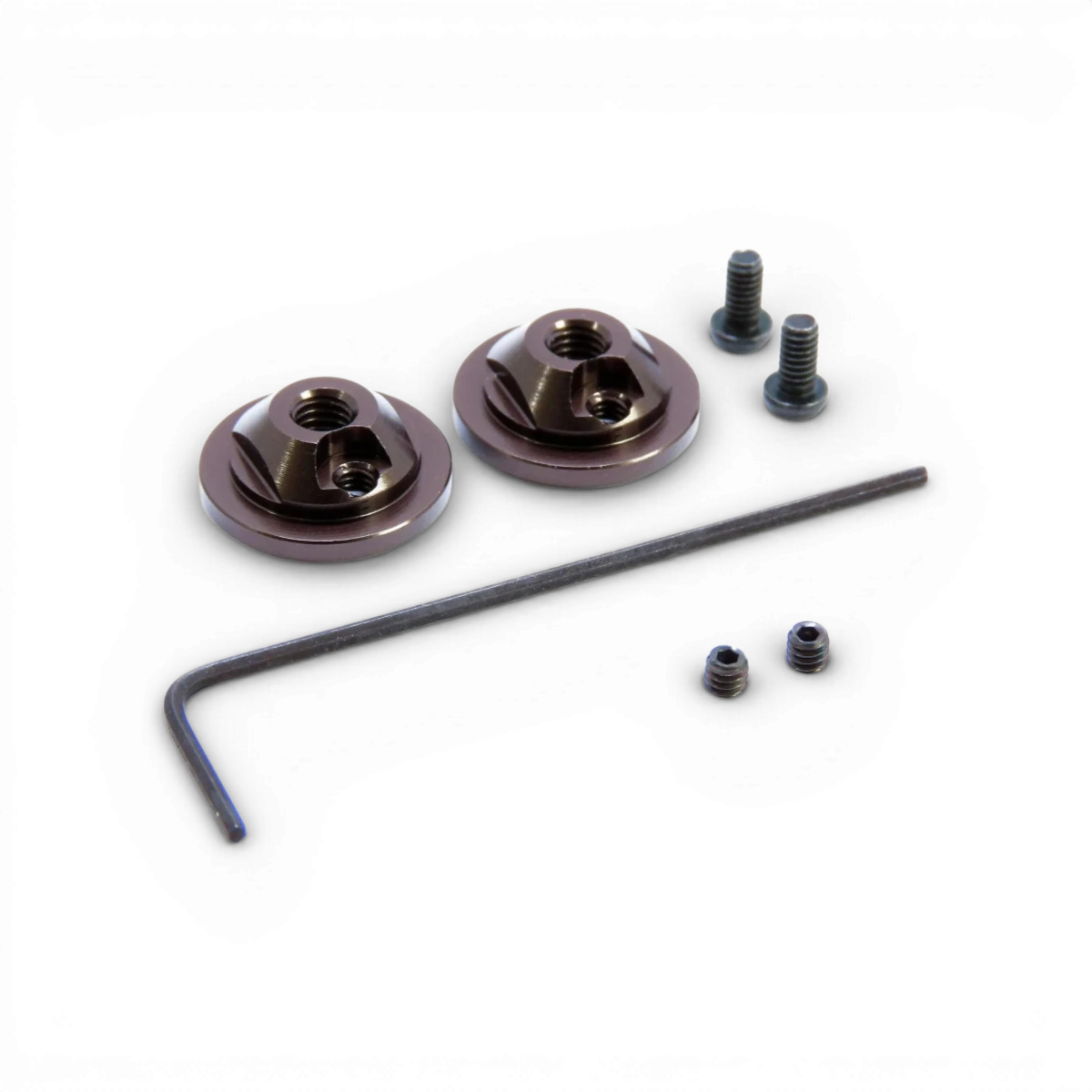 Bouchon ajustable pour amortisseurs SG, RDX, OD de Wrap-UP Next, montre le bouchon en position ouverte sur un amortisseur.