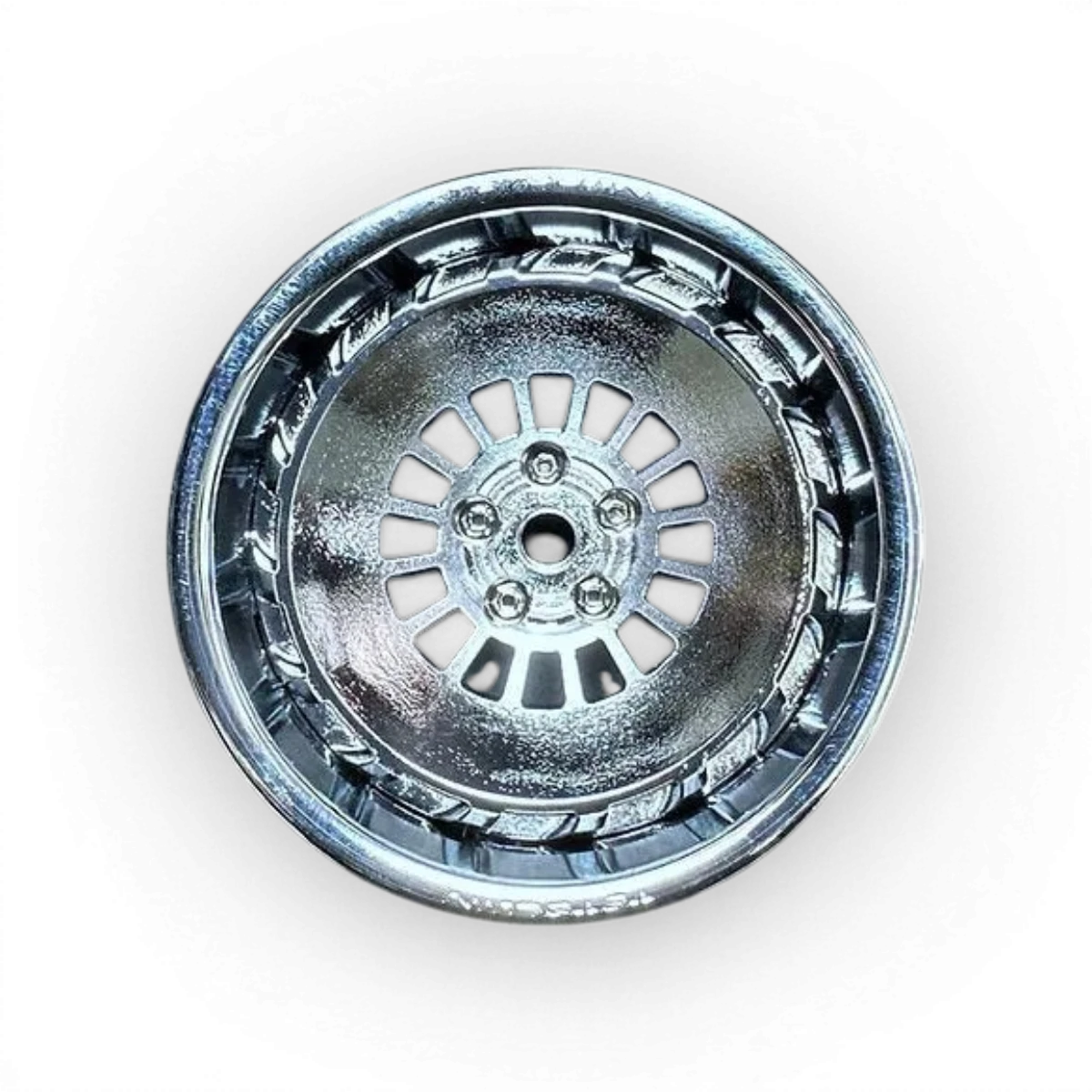 Roues Tetsujin Bowler Chrome Charcoal avec finition chromée et design élégant, visibles sur cette image.