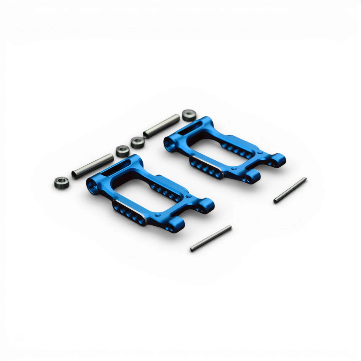 Bras arrière inférieurs SR Series H-Arms de RhinoRacing pour suspension de voiture, en acier robuste, vue de face.