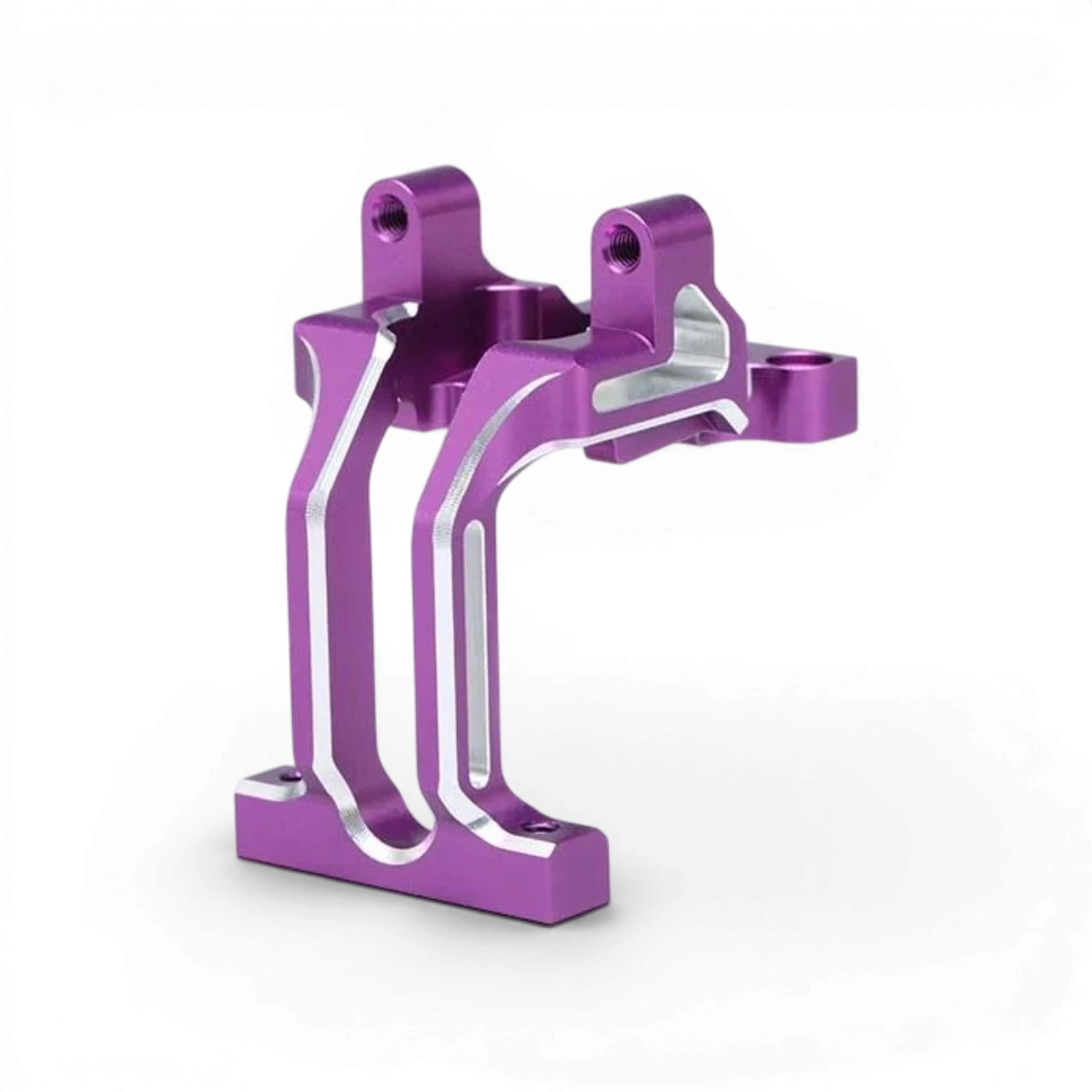 Pièces détachées Team Yokomo, bulkhead avant en aluminium monobloc anodisé violet pour voiture RC.