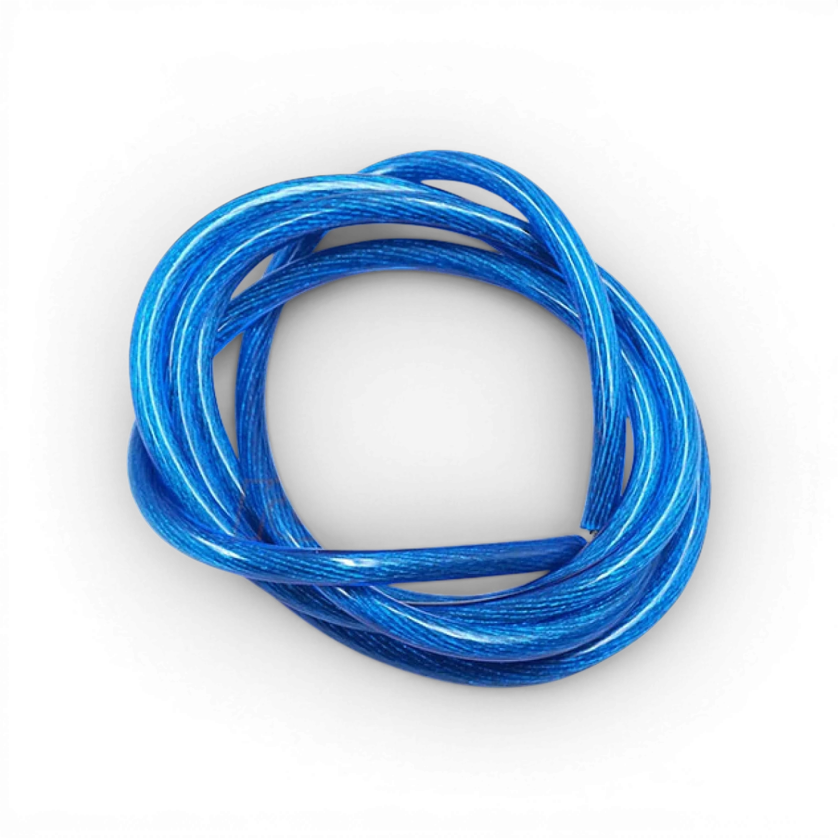 Câble transparent bleu 12AWG de 1 m de la marque Yeah Racing, avec connecteurs visibles pour l'alimentation électrique.