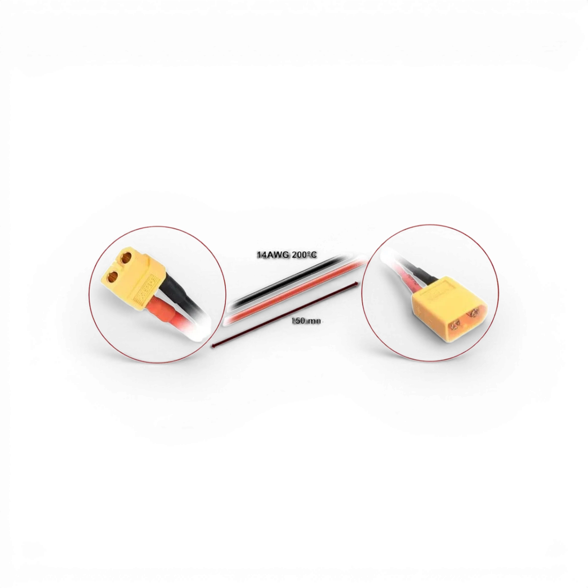 Câble de charge XT60 vers XT60 15cm - Absima - DriftParadiZ