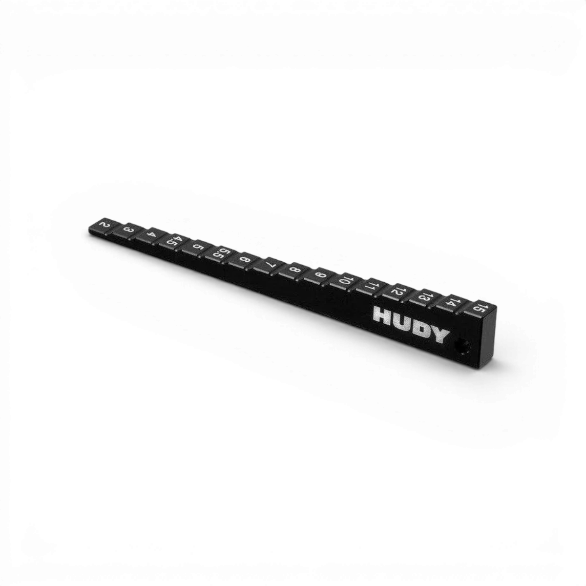 Cale de réglage pour garde au sol 0-15mm Hudy, accessoire pour escalade, en plastique noir, avec logo de la marque.