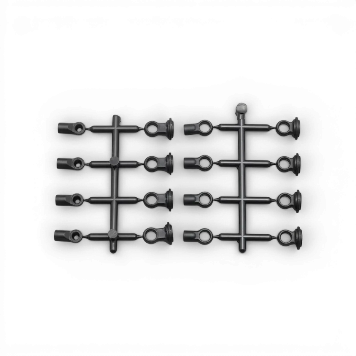 Caps hautes et basses pour big bore Team Yokomo, pièces détachées pour suspension RC, couleur noire et en acier.