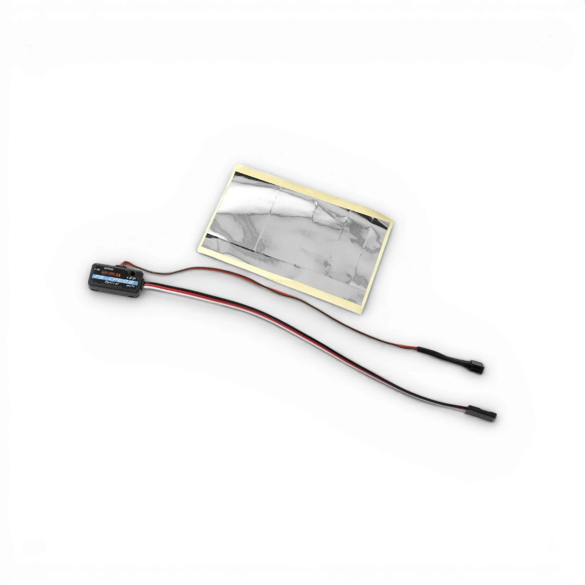 Capteur optique RPM FlySky CPD02 i-Bus pour électronique, vue du capteur avec câble et connecteur sur fond blanc.