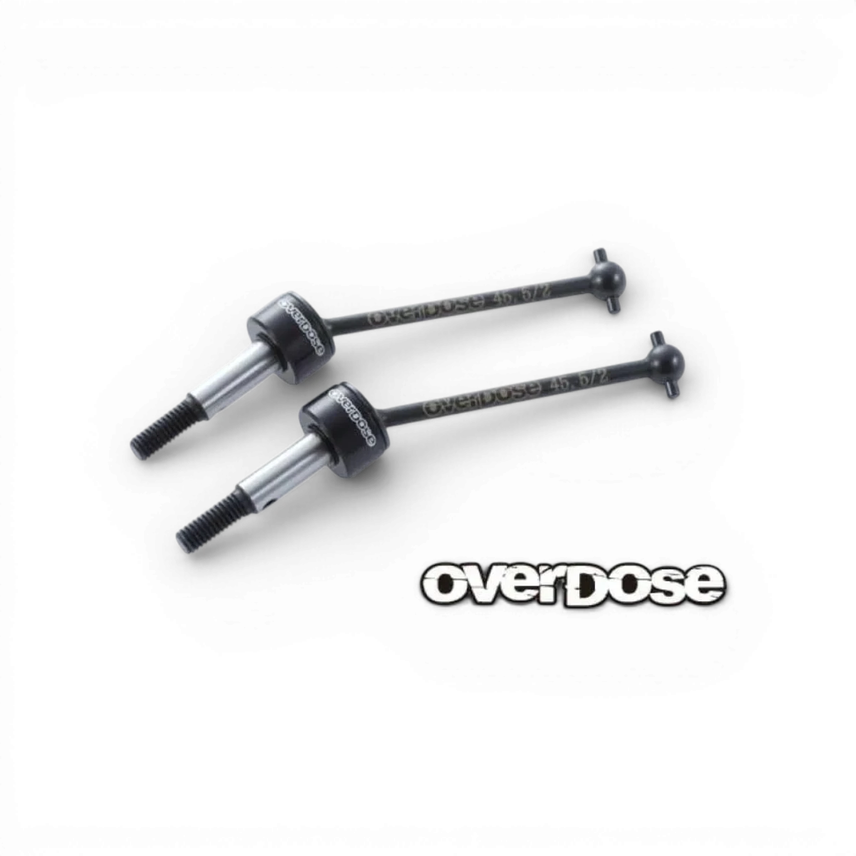 Cardans Overdose 45,5mm avec pin de 2mm, pièce détachée pour modèles RC, vue détaillée du composant.